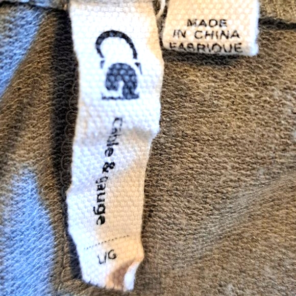 Cable & Gauge Gray Grommets Lace-Up Neck Hooded Pullover Sweatshirt Size Large - Picture 6 of 6